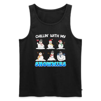 Chill out with my Snowmies Merry Christmas - Men's Premium Organic Tank Top - black - Front - Michal (187cm)