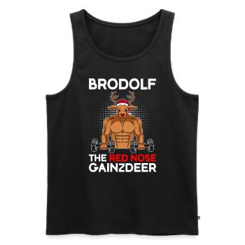 Brodolf the red nose gainzdeer Weihnachten - Männer Premium Bio Tank Top - Schwarz - Vorne - AI Model Male 178 light (178cm)