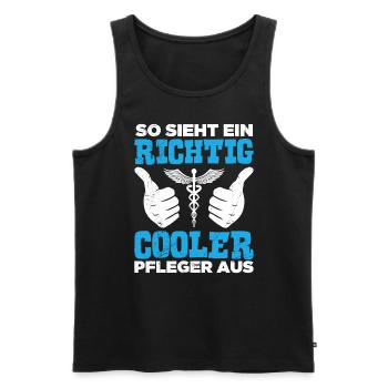 This is what a cool nurse looks like Geriatric nurse - Men's Premium Organic Tank Top - black - Front - Michal (187cm)