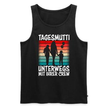Tagesmutti unterwegs mit ihrer Crew Tagesmutter - Männer Premium Bio Tank Top - Schwarz - Vorne - Michal (187cm)