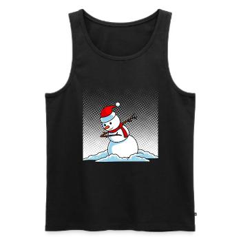 Dabbing Snowman - Men's Premium Organic Tank Top - black - Front - Michal (187cm)