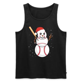 Baseball Schneemann Baseball Spieler Baseballer - Männer Premium Bio Tank Top - Schwarz - Vorne - AI Model Male 178 light (178cm)
