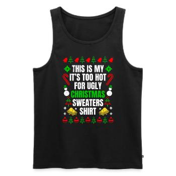 Trop chaud pour les pulls moches Noël - Débardeur bio Premium Homme - noir - Devant - Michal (187cm)