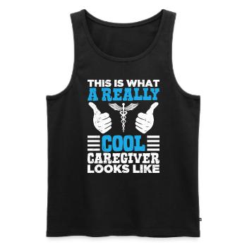 This is what a cool nurse looks like Geriatric nurse - Men's Premium Organic Tank Top - black - Front - Michal (187cm)