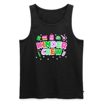 Les enfants équipent mon groupe à la maternelle - Débardeur bio Premium Homme - noir - Devant - AI Model Male 178 light (178cm)
