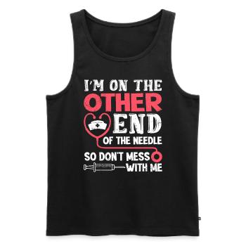 I'm on the other end needle nurse - Men's Premium Organic Tank Top - black - Front - Michal (187cm)