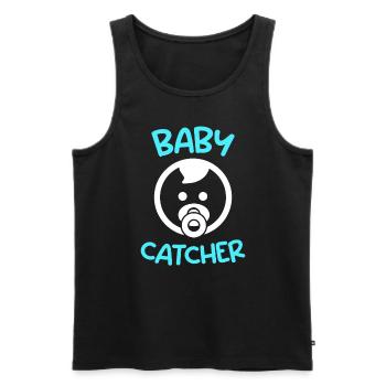 Baby catcher Je suis la sage-femme - Débardeur bio Premium Homme - noir - Devant - AI Model Male 178 light (178cm)
