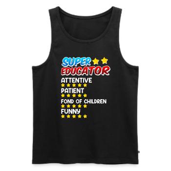 Definition eines Super Erzieher - Männer Premium Bio Tank Top - Schwarz - Vorne - AI Model Male 178 light (178cm)