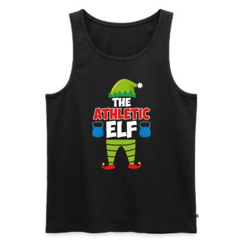 The Athletic Elf Weihnachten Leichtathletik - Männer Premium Bio Tank Top - Schwarz - Vorne - AI Model Male 178 light (178cm)