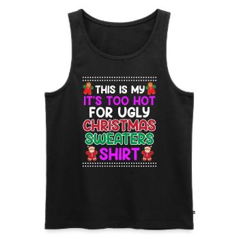 Trop chaud pour les pulls de Noël Moche Noël - Débardeur bio Premium Homme - noir - Devant - Michal (187cm)