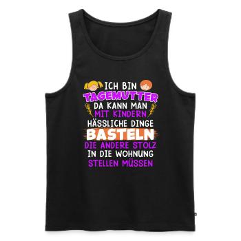Ich kann hässliche Dinge basteln Tagesmutter - Männer Premium Bio Tank Top - Schwarz - Vorne - Michal (187cm)