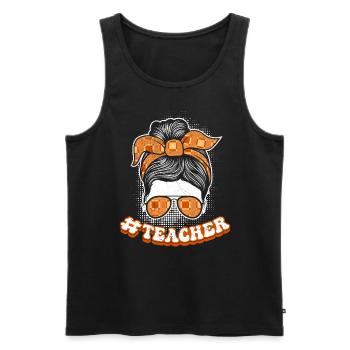 Ich bin eine coole Lehrerin - Männer Premium Bio Tank Top - Schwarz - Vorne - Michal (187cm)