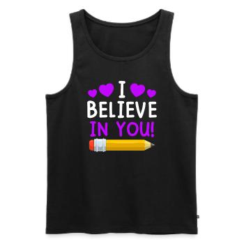 Lehrerin ich glaube an dich Lehrer - Männer Premium Bio Tank Top - Schwarz - Vorne - Michal (187cm)