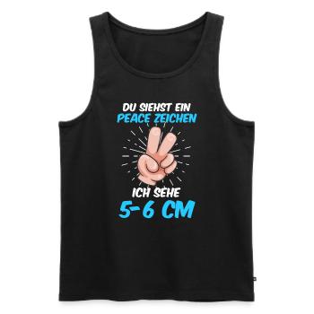 Du siehst ein Peace ich sehe 5-6 cm Hebamme - Männer Premium Bio Tank Top - Schwarz - Vorne - AI Model Male 178 light (178cm)