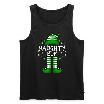 Naughty Elf Christmas Santa Claus Elf - Men's Premium Organic Tank Top - black - Front - AI Model Male 178 light (178cm)
