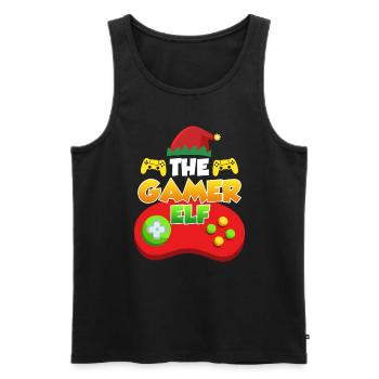 The Gamer Elf Gaming - Männer Premium Bio Tank Top - Schwarz - Vorne - Michal (187cm)