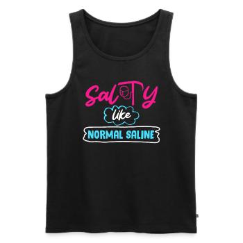 Salzig wie Kochsalzlösung Krankenschwester - Männer Premium Bio Tank Top - Schwarz - Vorne - AI Model Male 178 light (178cm)