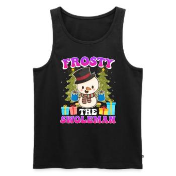 Frosty the Swoleman Snowman Weight Training - Men's Premium Organic Tank Top - black - Front - AI Model Male 178 light (178cm)
