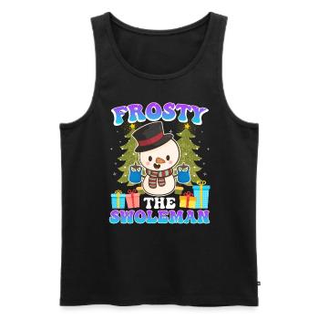 Frosty the Swoleman Schneemann Kraftsport - Männer Premium Bio Tank Top - Schwarz - Vorne - Michal (187cm)