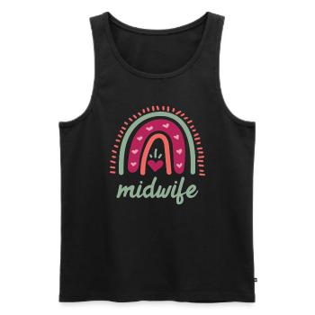 Ich liebe Kinder Regenbogen ich bin eine Hebamme - Männer Premium Bio Tank Top - Schwarz - Vorne - AI Model Male 178 light (178cm)