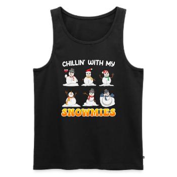 Chill out with my Snowmies Merry Christmas - Men's Premium Organic Tank Top - black - Front - Michal (187cm)