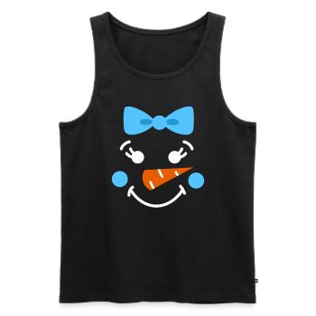Bonhomme de neige face enfants fille de Noël - Débardeur bio Premium Homme - noir - Devant - Michal (187cm)
