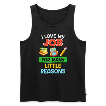 Kindergarten Ich liebe meinen Beruf Erzieherin - Männer Premium Bio Tank Top - Schwarz - Vorne - Michal (187cm)