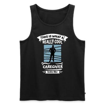 This is what a cool nurse looks like Geriatric nurse - Men's Premium Organic Tank Top - black - Front - Michal (187cm)