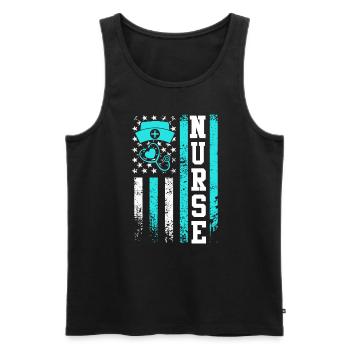 USA Nurse Nursing Nurse Nurse - Men's Premium Organic Tank Top - black - Front - AI Model Male 178 light (178cm)