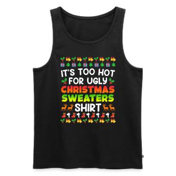 Trop chaud pour Ugly Christas Sweater Noël - Débardeur bio Premium Homme - noir - Devant - AI Model Male 178 light (178cm)