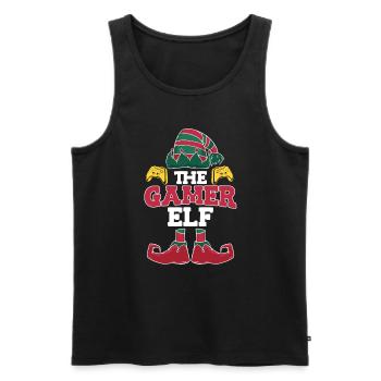 Gaming Spruch the Gamer Elf Nikolaus Weihnachten - Männer Premium Bio Tank Top - Schwarz - Vorne - Michal (187cm)