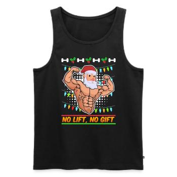 No Lift no Gift St. Nicholas Christmas - Men's Premium Organic Tank Top - black - Front - Michal (187cm)