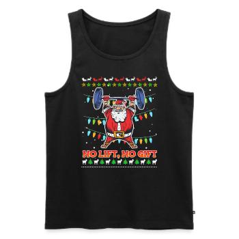 No Lift No Gift Nikolaus Bodybuilder Gym - Débardeur bio Premium Homme - noir - Devant - Michal (187cm)