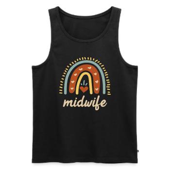 Ich liebe Kinder Regenbogen ich bin eine Hebamme - Männer Premium Bio Tank Top - Schwarz - Vorne - AI Model Male 178 light (178cm)