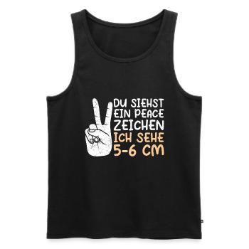 Du siehst ein Peace ich sehe 5-6 cm Hebamme - Männer Premium Bio Tank Top - Schwarz - Vorne - AI Model Male 178 light (178cm)
