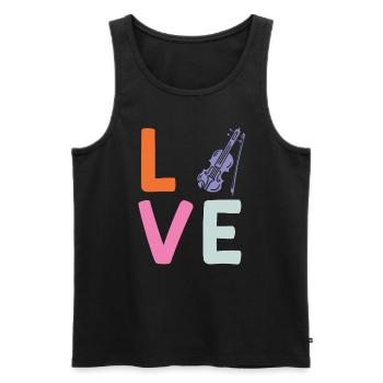 Musicien Musicien J’aime mon violon - Débardeur bio Premium Homme - noir - Devant - Michal (187cm)