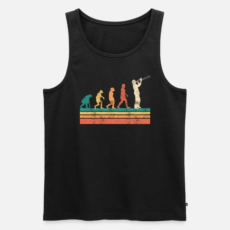 Musiker Posaunist die Evolution Posaune - Männer Premium Bio Tank Top - Schwarz