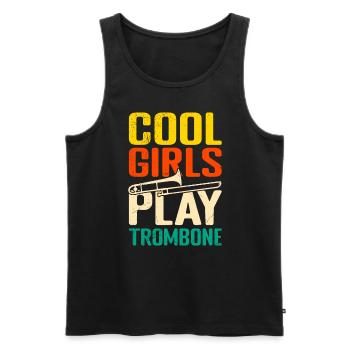 Musicien Les filles cool jouent du trombone - Débardeur bio Premium Homme - noir - Devant - AI Model Male 178 light (178cm)