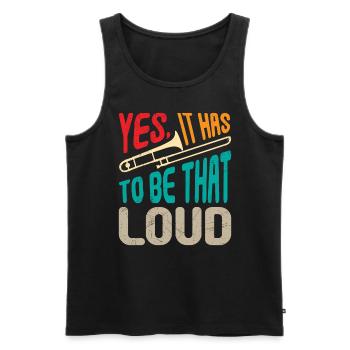 Musiker Trompeter Ja das muss so laut Posaune - Männer Premium Bio Tank Top - Schwarz - Vorne - Michal (187cm)