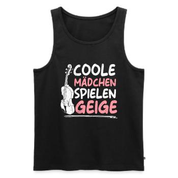 Musicienne Les filles cool jouent du violon - Débardeur bio Premium Homme - noir - Devant - Michal (187cm)