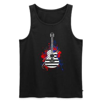 USA Guitare Country Heartbeat Guitariste - Débardeur bio Premium Homme - noir - Devant - Michal (187cm)
