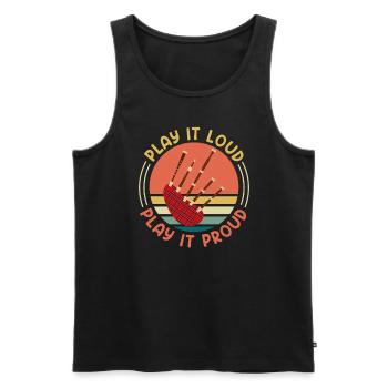 Spiele es stolz und spiele es laut Dudelsack - Männer Premium Bio Tank Top - Schwarz - Vorne - Michal (187cm)