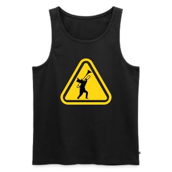 Orchestra Band Winds Concert Attention Trombone - Men's Premium Organic Tank Top - black - Front - AI Model Male 178 light (178cm)