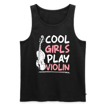 Musicienne Les filles cool jouent du violon - Débardeur bio Premium Homme - noir - Devant - Michal (187cm)