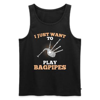 Sackpfeife Mir reichts ich spiele jetzt Dudelsack - Männer Premium Bio Tank Top - Schwarz - Vorne - AI Model Male 178 light (178cm)