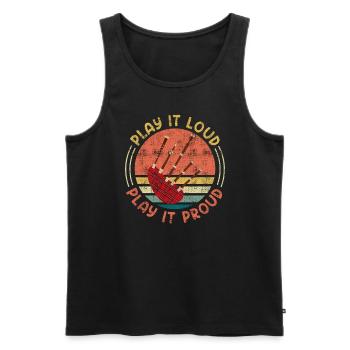 Spiele es stolz und spiele es laut Dudelsack - Männer Premium Bio Tank Top - Schwarz - Vorne - Michal (187cm)