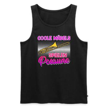 Musicien Les filles cool jouent du trombone - Débardeur bio Premium Homme - noir - Devant - AI Model Male 178 light (178cm)