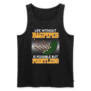 Possible but pointless Life without bagpipes - Men's Premium Organic Tank Top - black - Front - Michal (187cm)