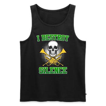 Posaunist Trompete Ich zerstöre Ruhe mit Posaune - Männer Premium Bio Tank Top - Schwarz - Vorne - Michal (187cm)