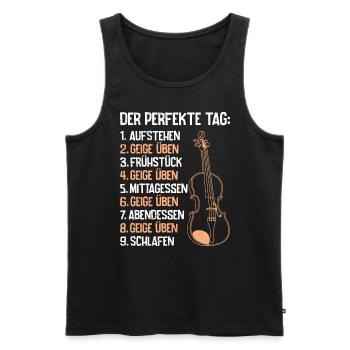 Musiker der perfekte Tag Ich übe Geige - Männer Premium Bio Tank Top - Schwarz - Vorne - AI Model Male 178 light (178cm)